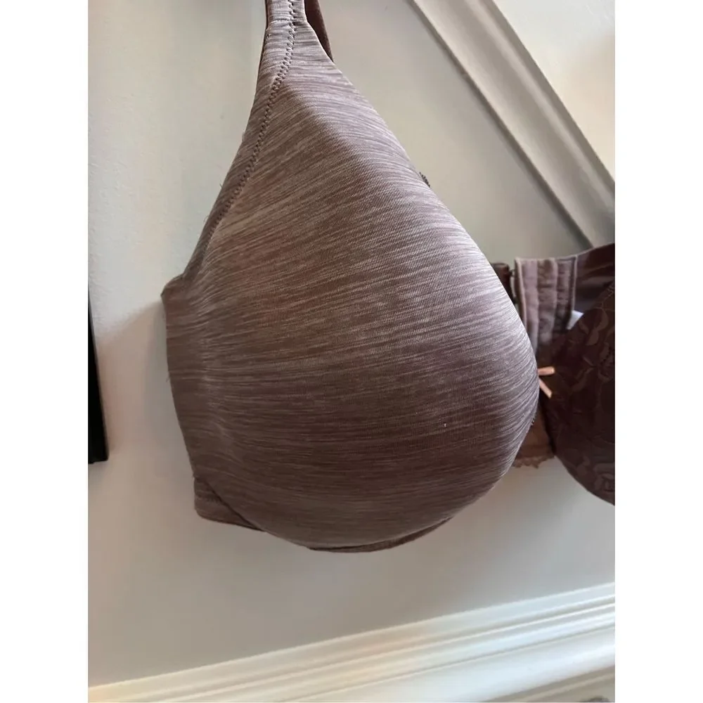 Cacique Plum Space Dyed Lightly Lined Full Coverage Bra sz 44G